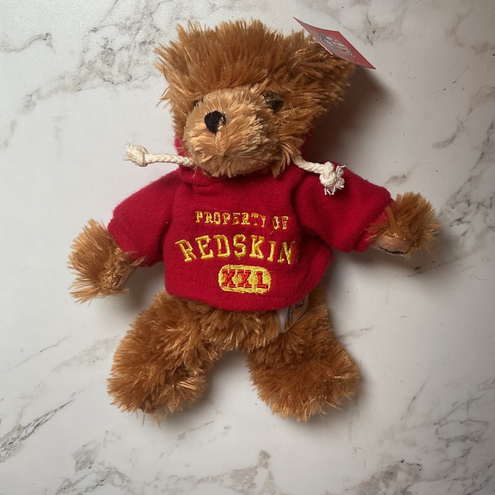 Good Stuff Redskins Plush Teddy Bear Unisex Small Brown Red Hoodie Vintage NFL